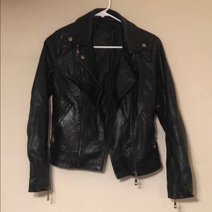 black leather jacket